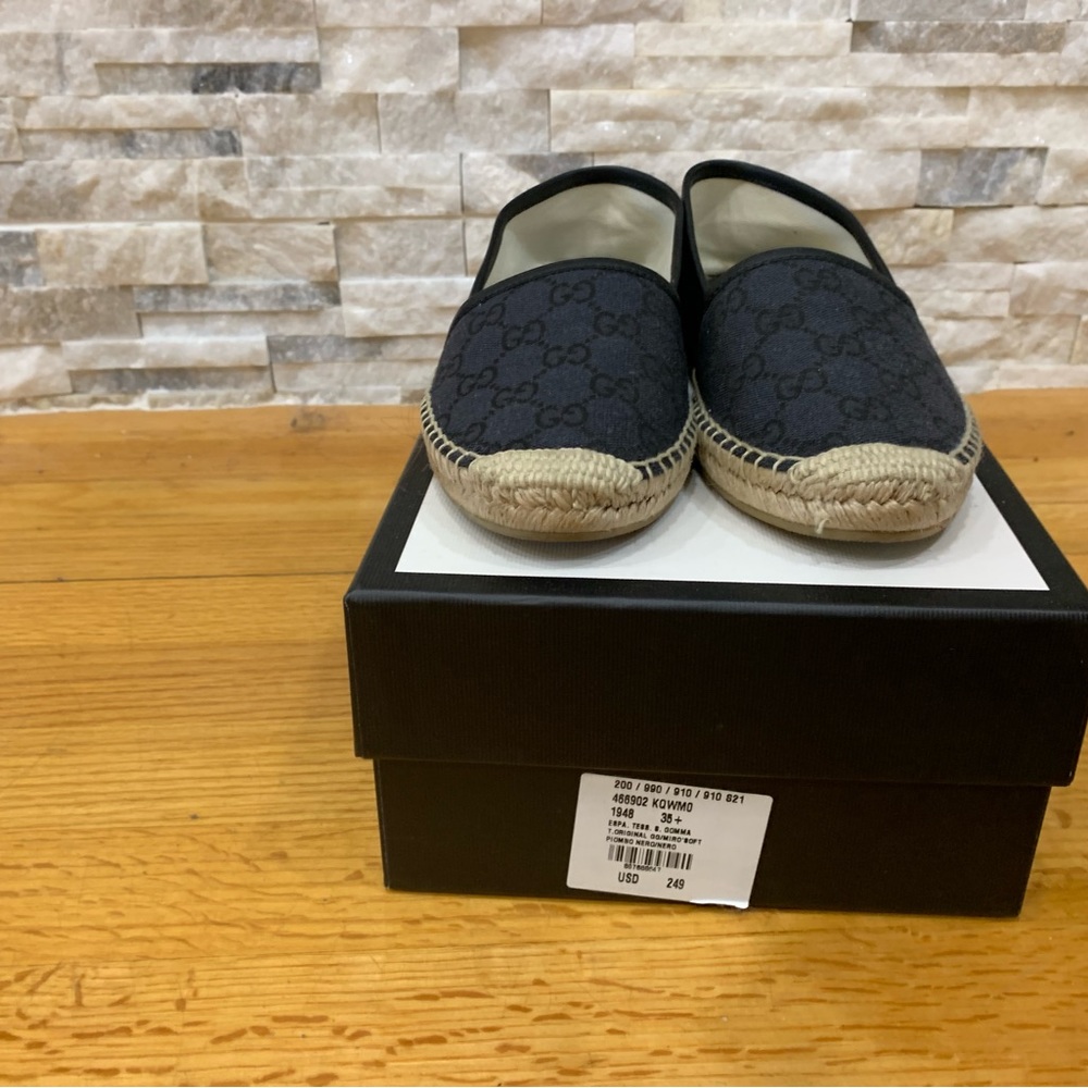 Gucci GG Canvas & Leather Espadrille size 35 - Picture 8 of 8